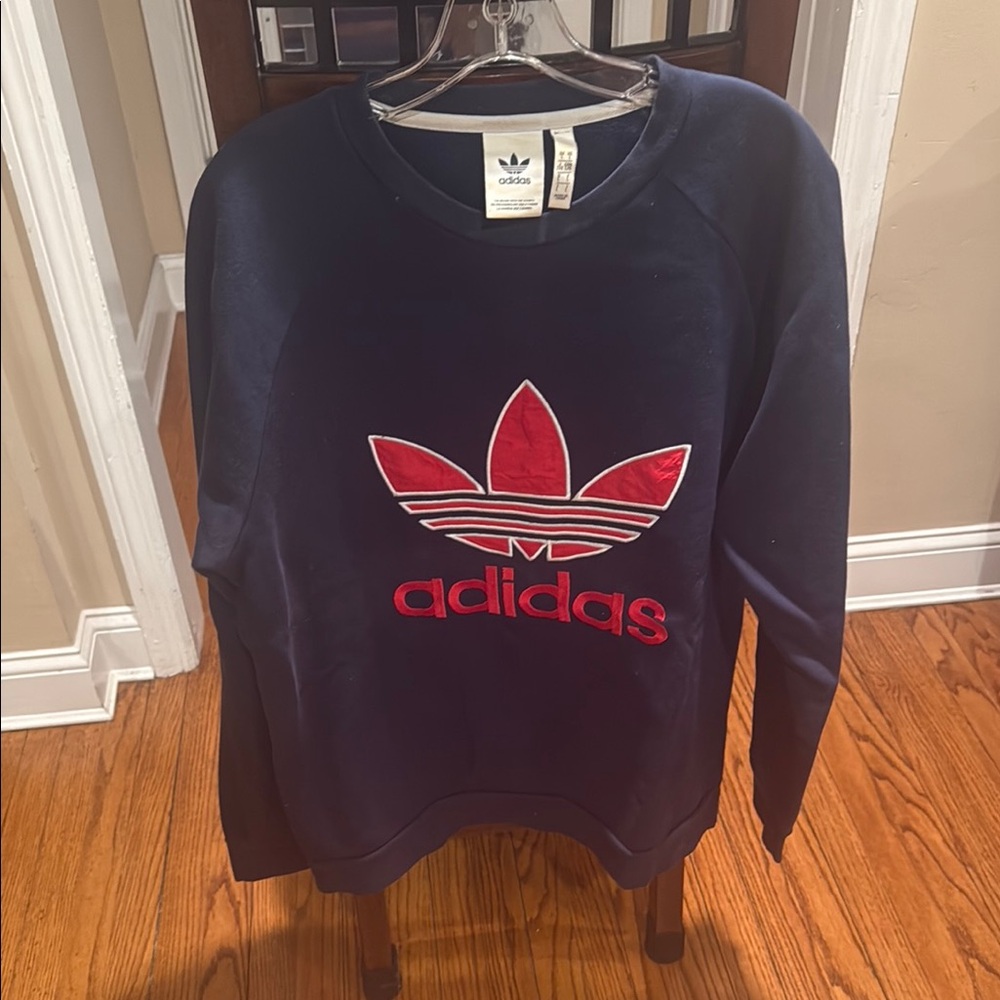 Adidas Navy Sweatshirt with Red Logo